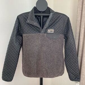 vintage PATAGONIA gray sherpa fleece quilted sweatshirt top jacket sz s womens